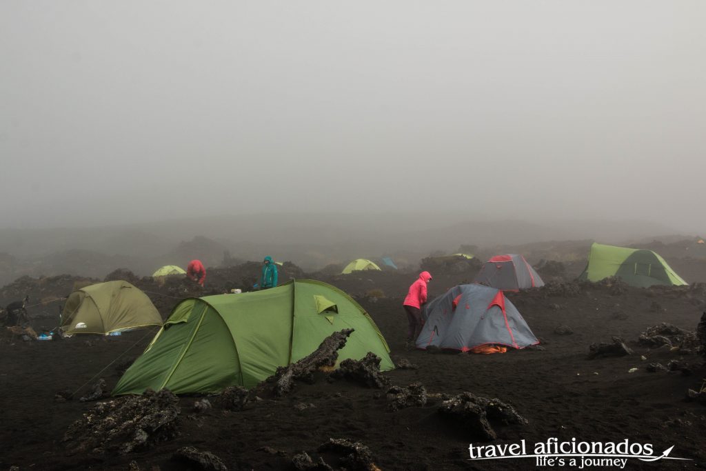  campsite at the foot of Tolbachik