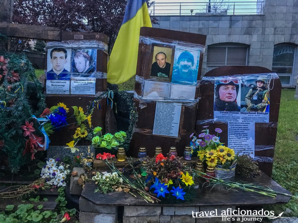 Memorial reminding of people killed during the protest in 2014